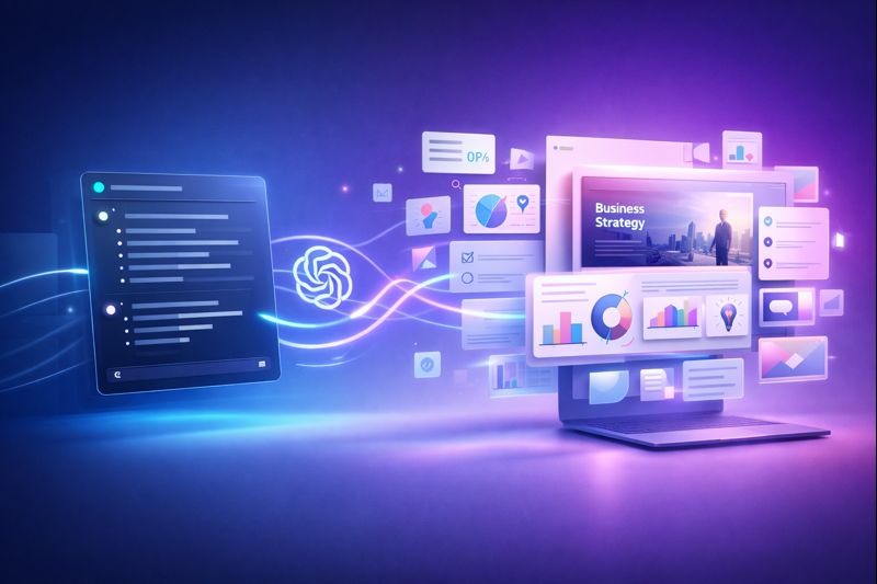 ChatGPT and Canva creating AI-powered presentations