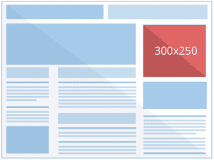 Google Ads display ad sizes including 300x250 format